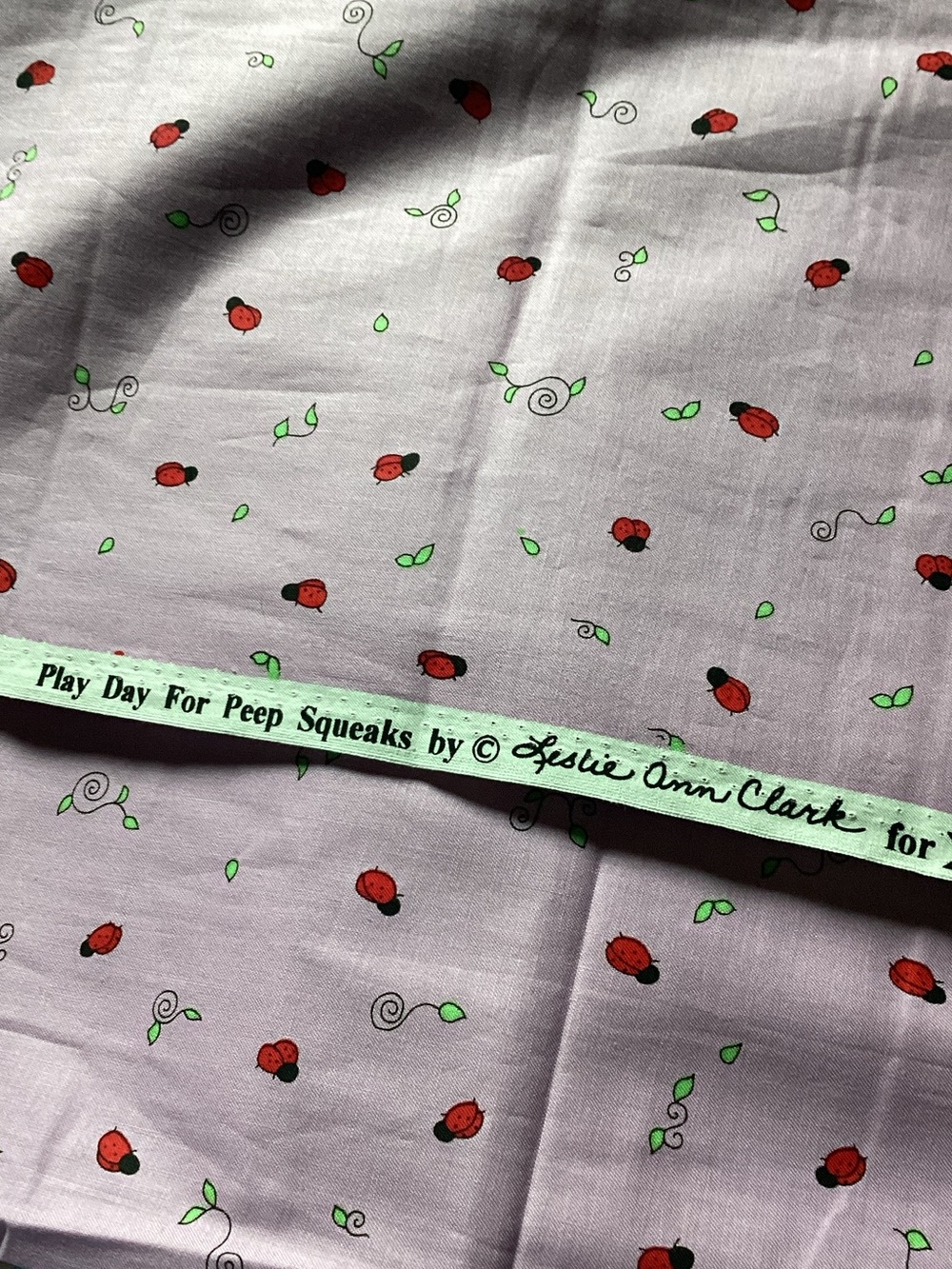 Lavender Ladybug fabric